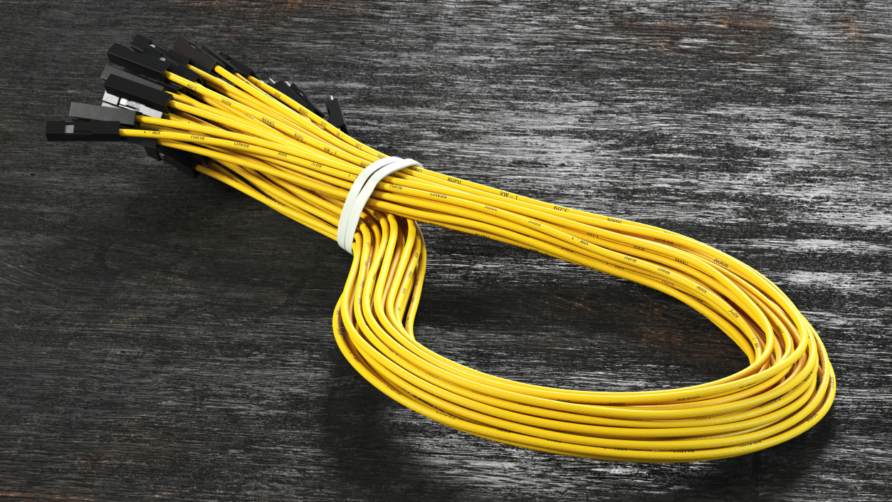 3D Jumper Wires Looped Yellow