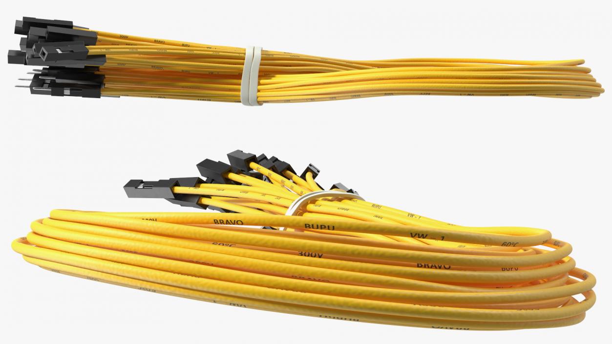 3D Jumper Wires Looped Yellow