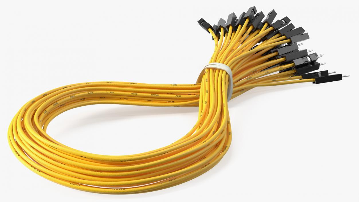 3D Jumper Wires Looped Yellow