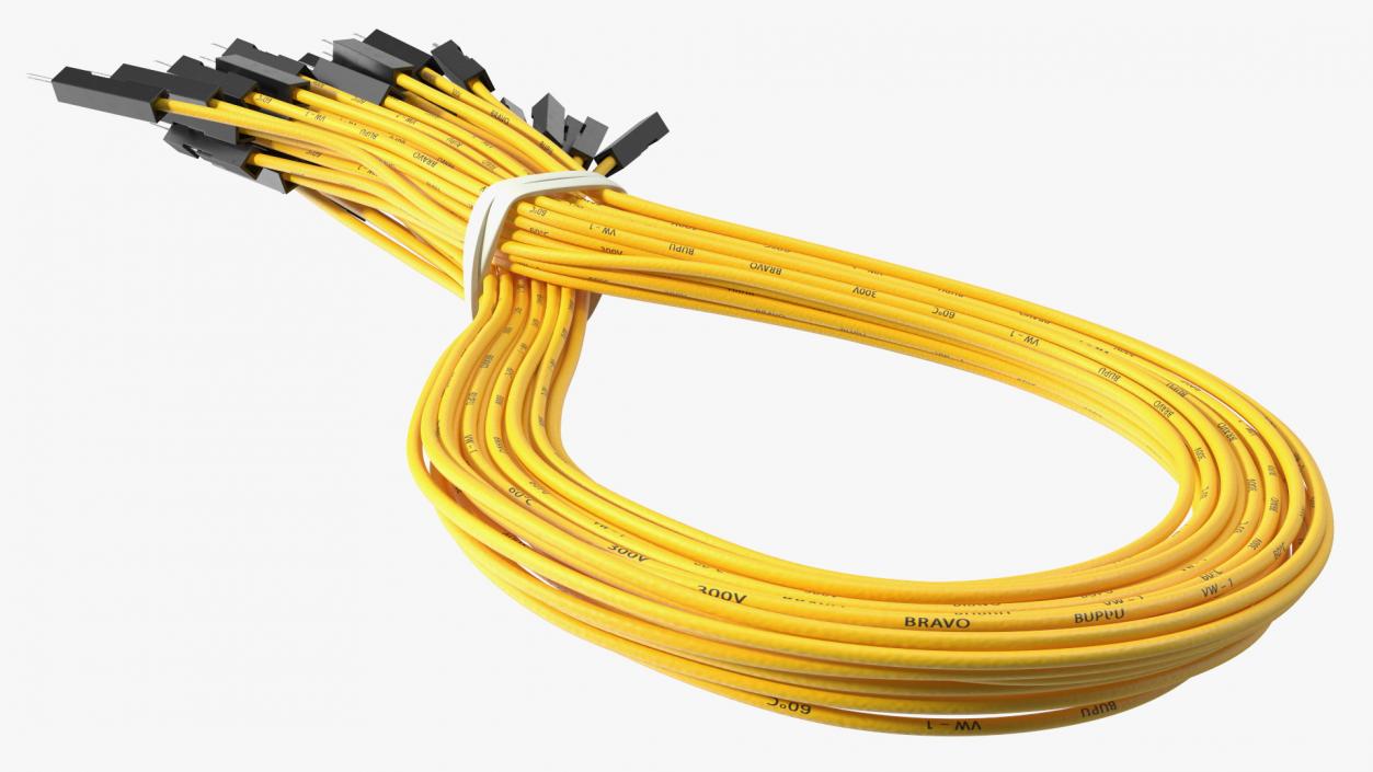 3D Jumper Wires Looped Yellow