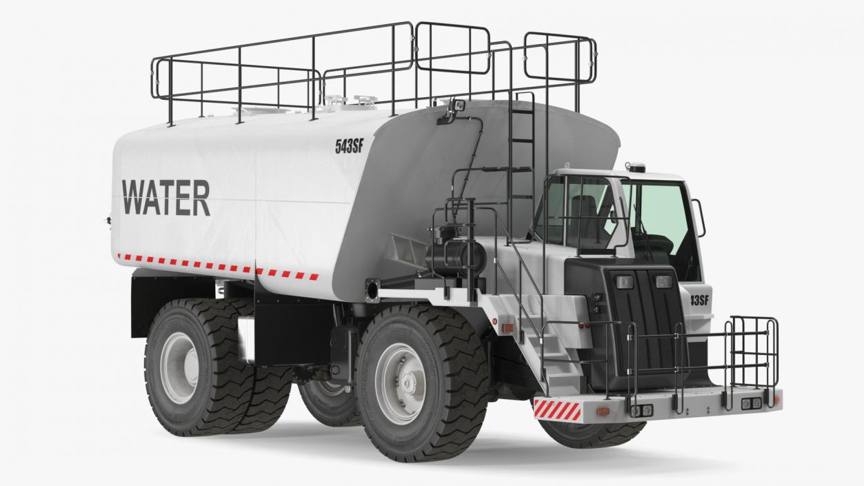 3D model Construction Water Truck White