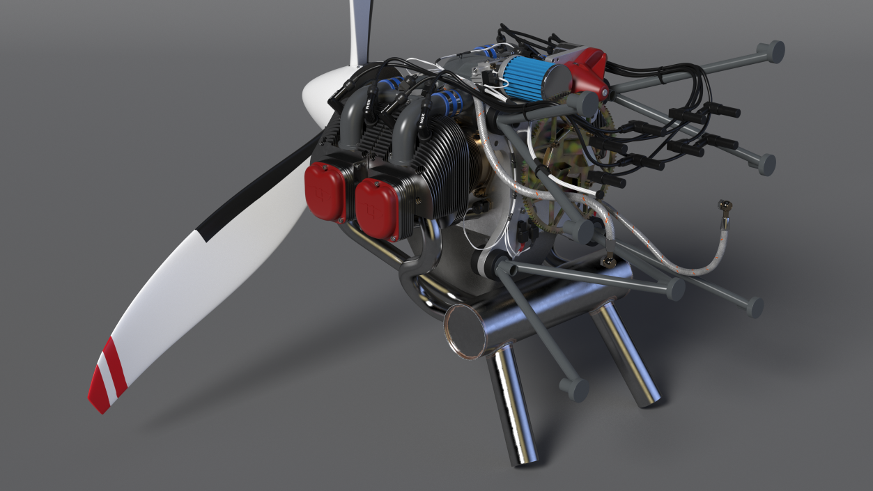 3D model Aircraft Engine with Propeller