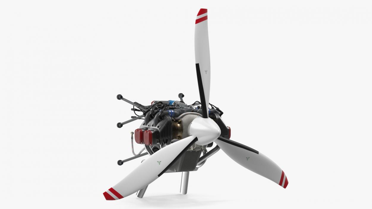 3D model Aircraft Engine with Propeller