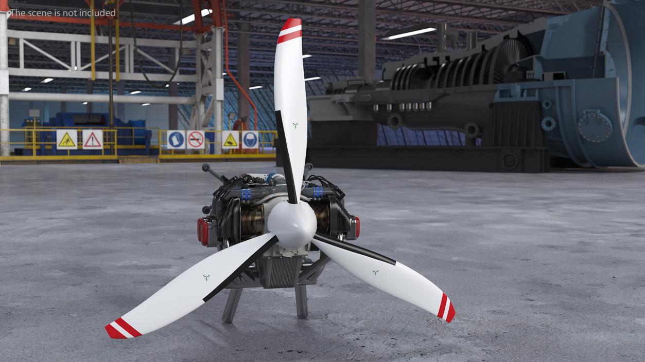 3D model Aircraft Engine with Propeller