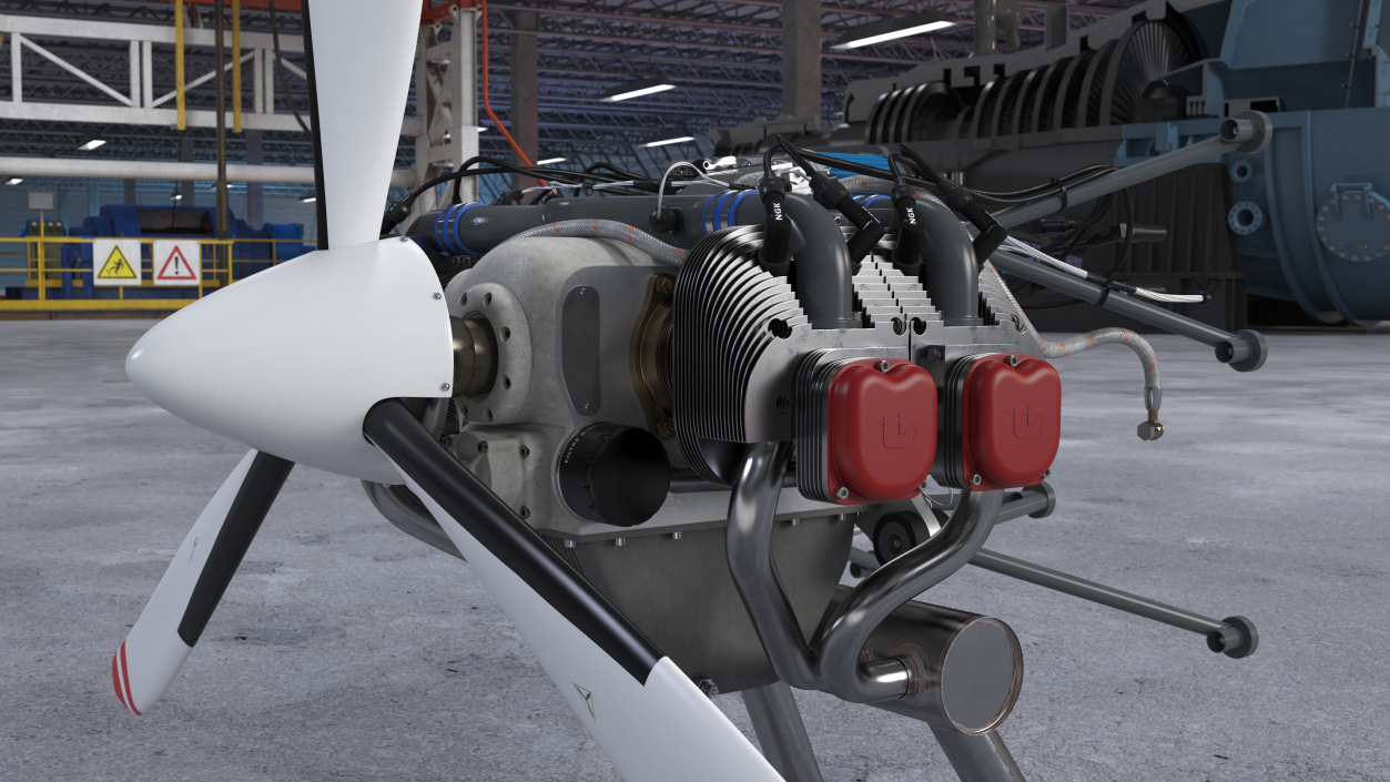 3D model Aircraft Engine with Propeller