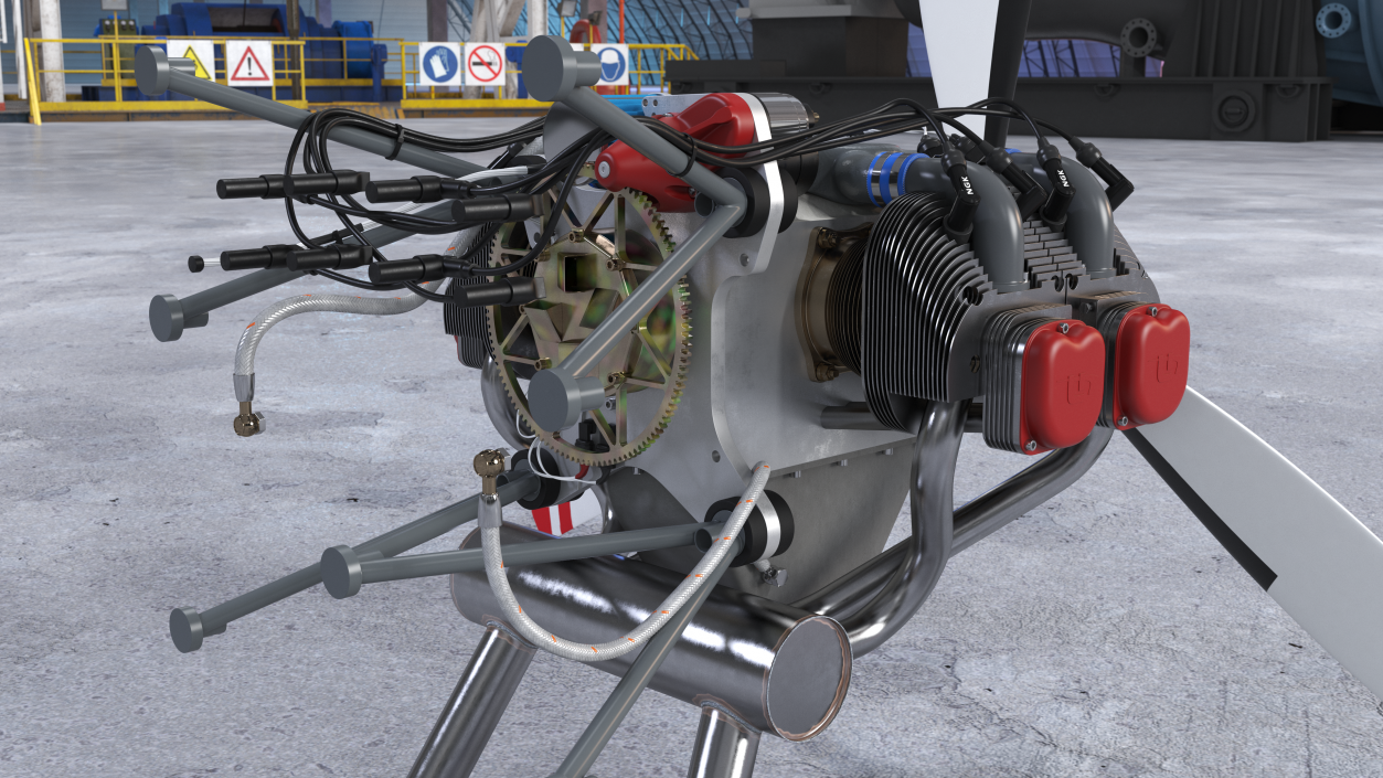 3D model Aircraft Engine with Propeller