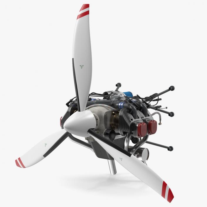 3D model Aircraft Engine with Propeller