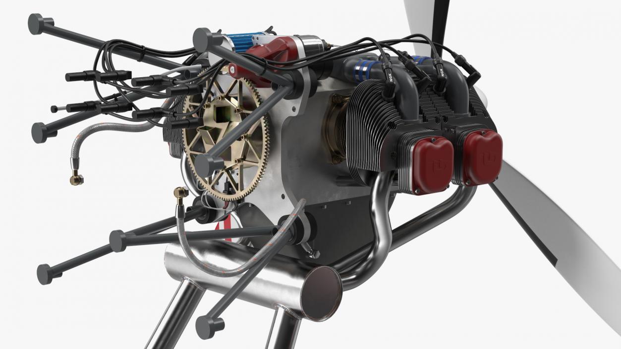 3D model Aircraft Engine with Propeller