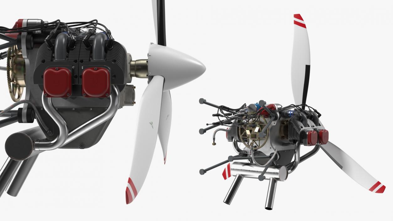 3D model Aircraft Engine with Propeller