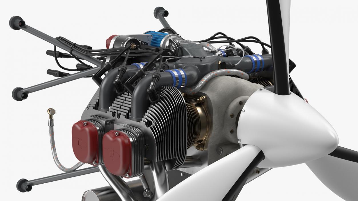 3D model Aircraft Engine with Propeller