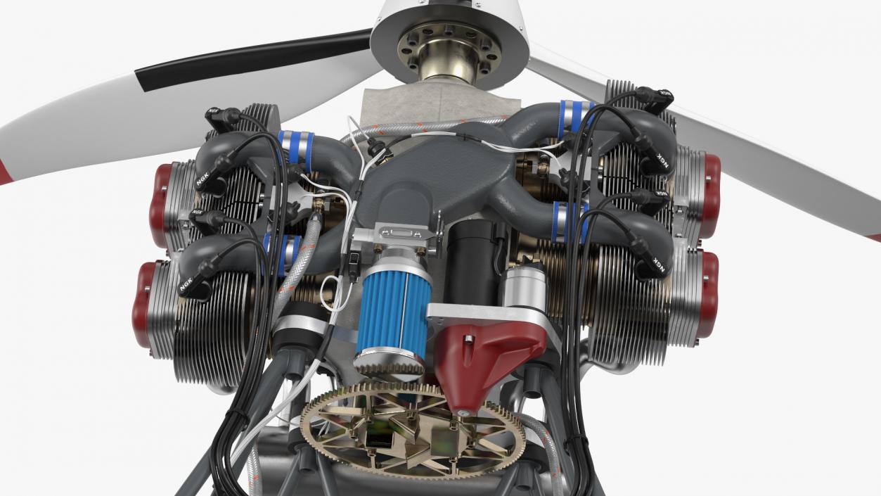 3D model Aircraft Engine with Propeller