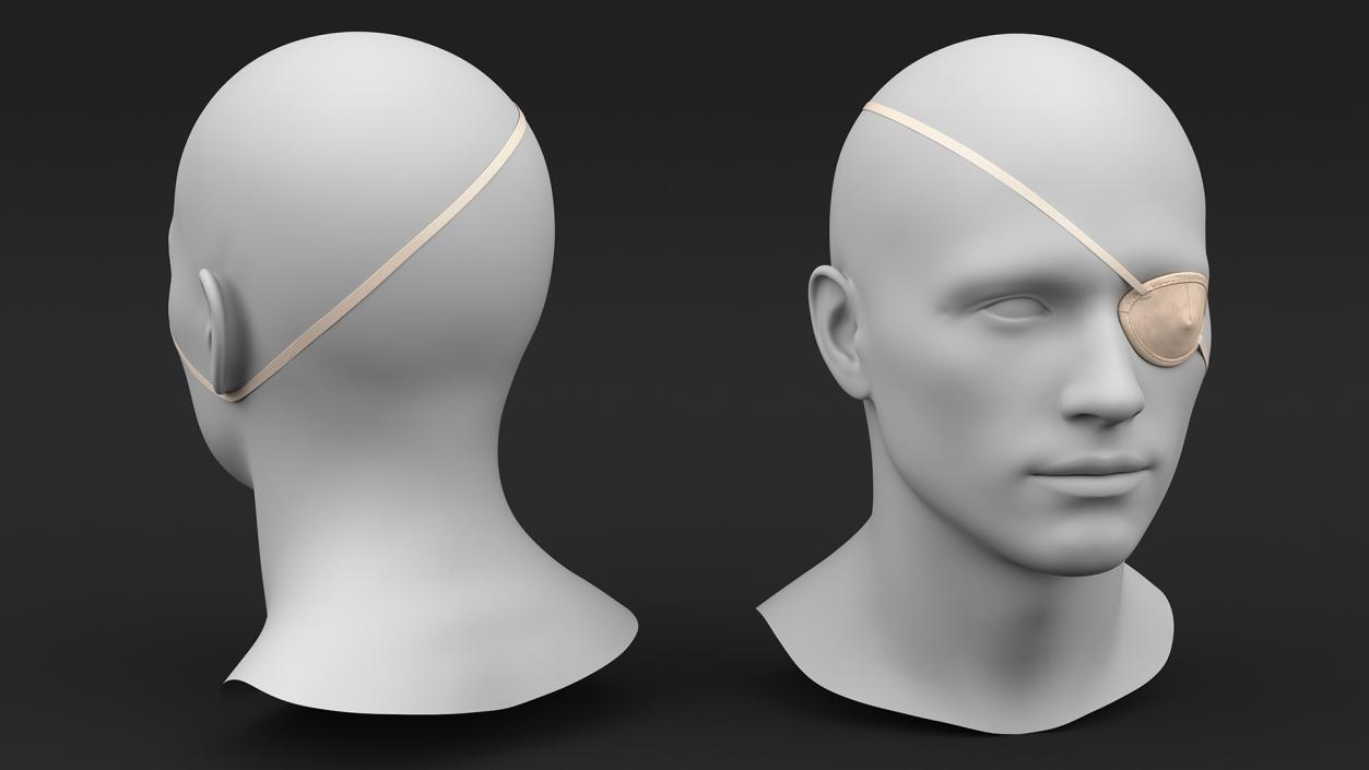 3D Beige Eye Patch on Mannequin model