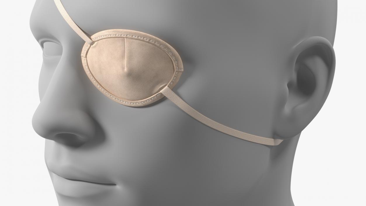 3D Beige Eye Patch on Mannequin model