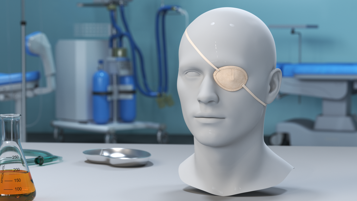 3D Beige Eye Patch on Mannequin model