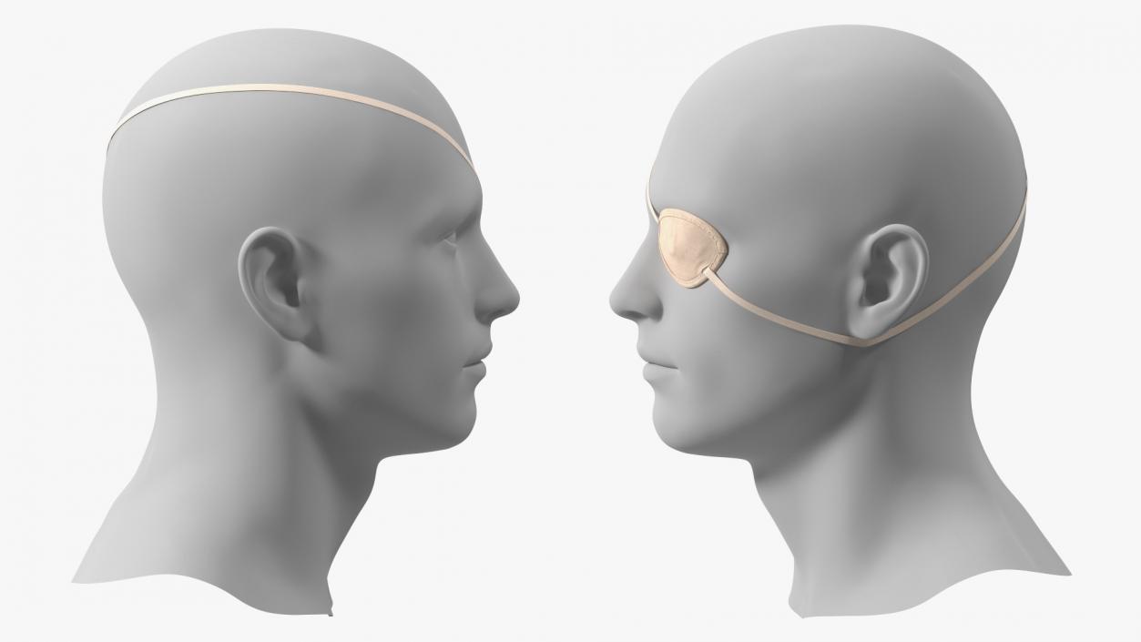 3D Beige Eye Patch on Mannequin model