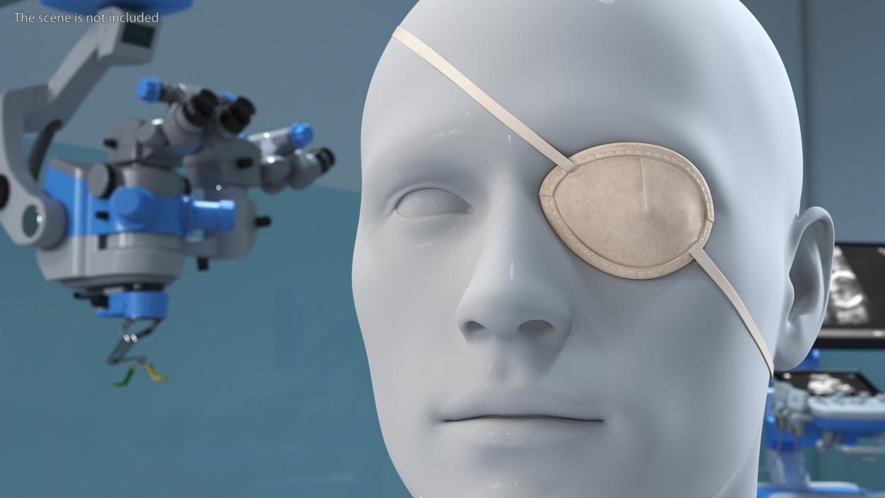 3D Beige Eye Patch on Mannequin model