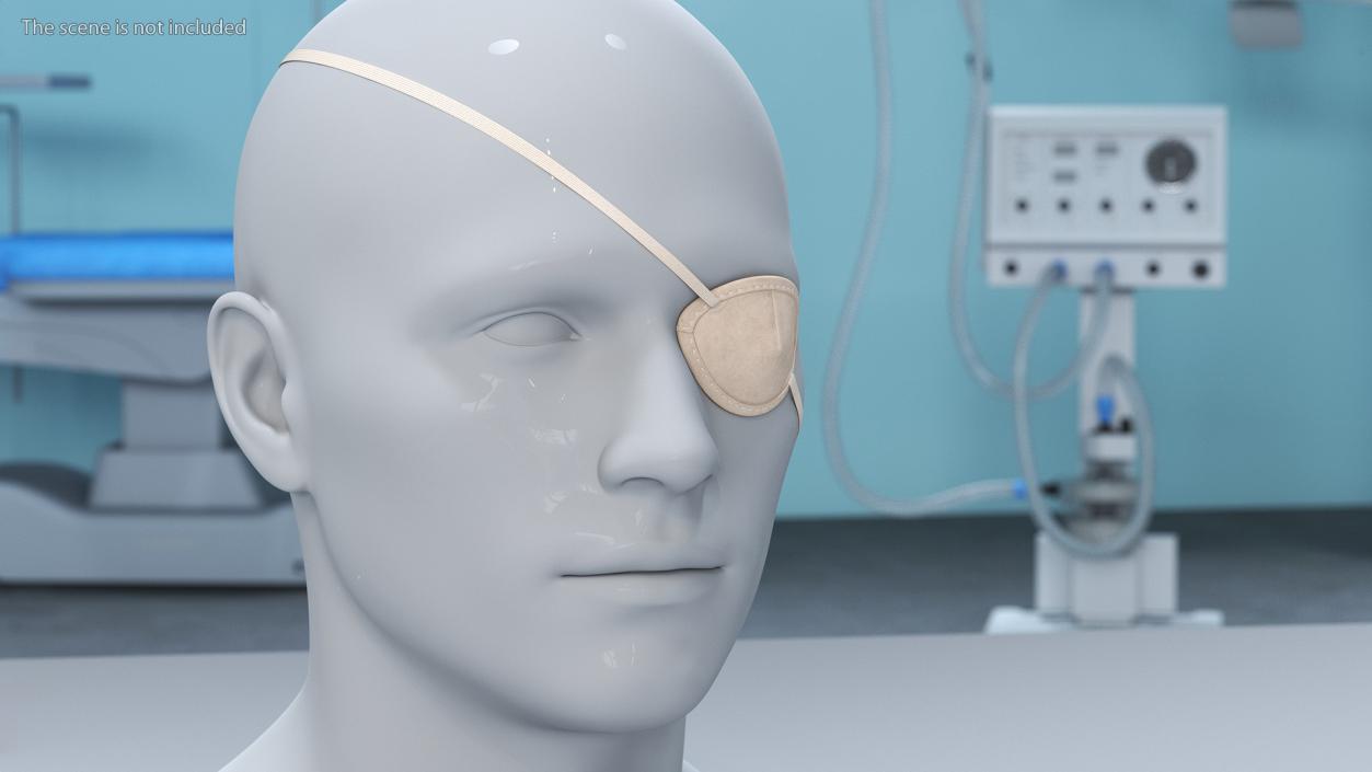 3D Beige Eye Patch on Mannequin model