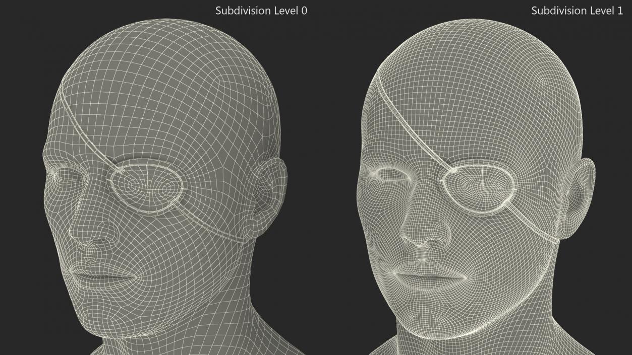 3D Beige Eye Patch on Mannequin model