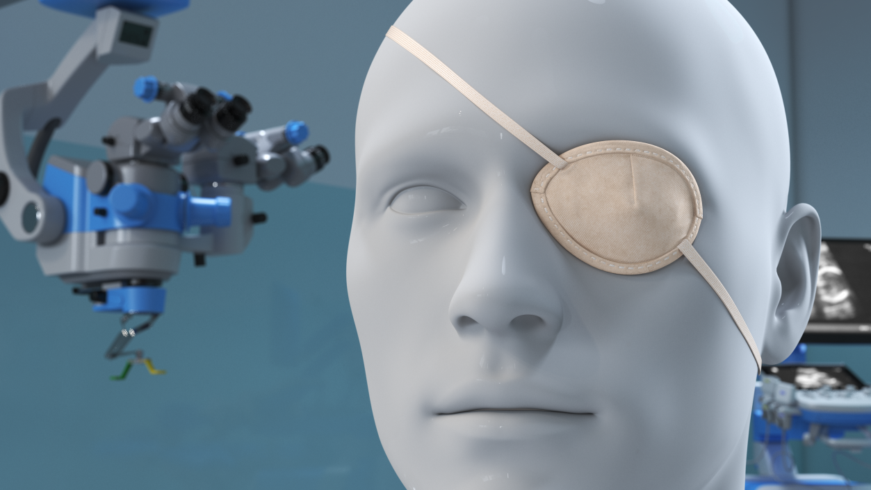 3D Beige Eye Patch on Mannequin model