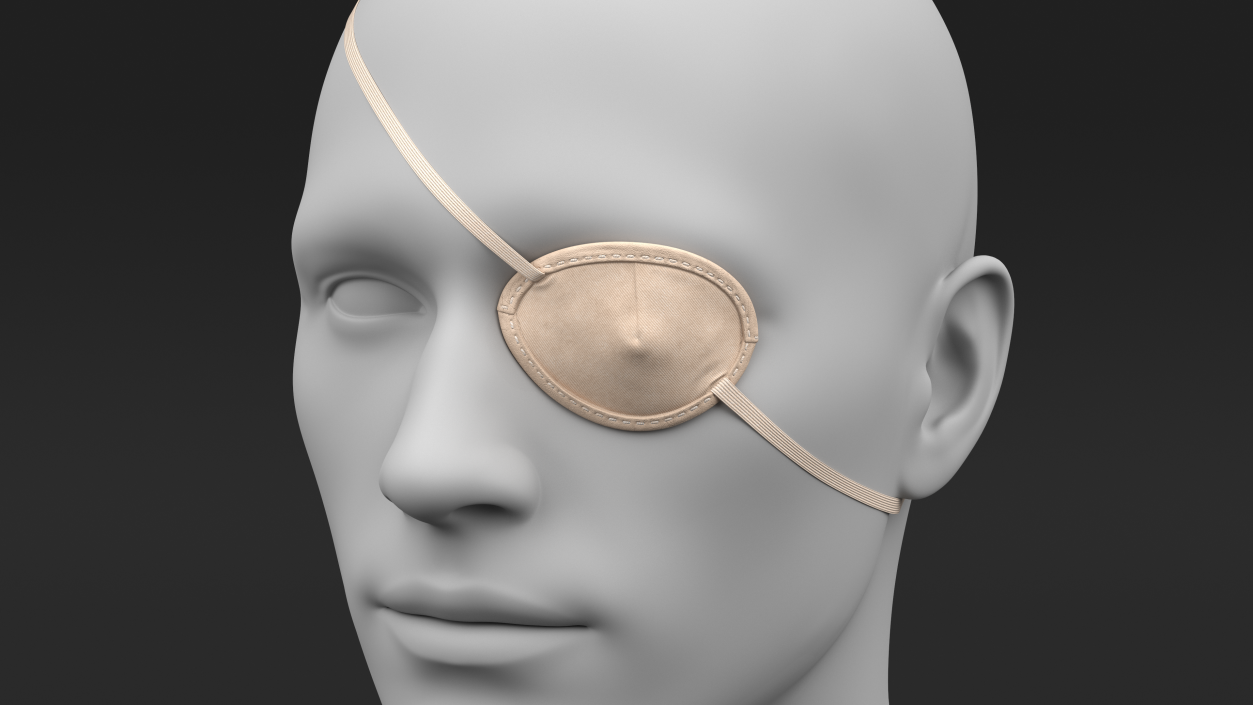 3D Beige Eye Patch on Mannequin model