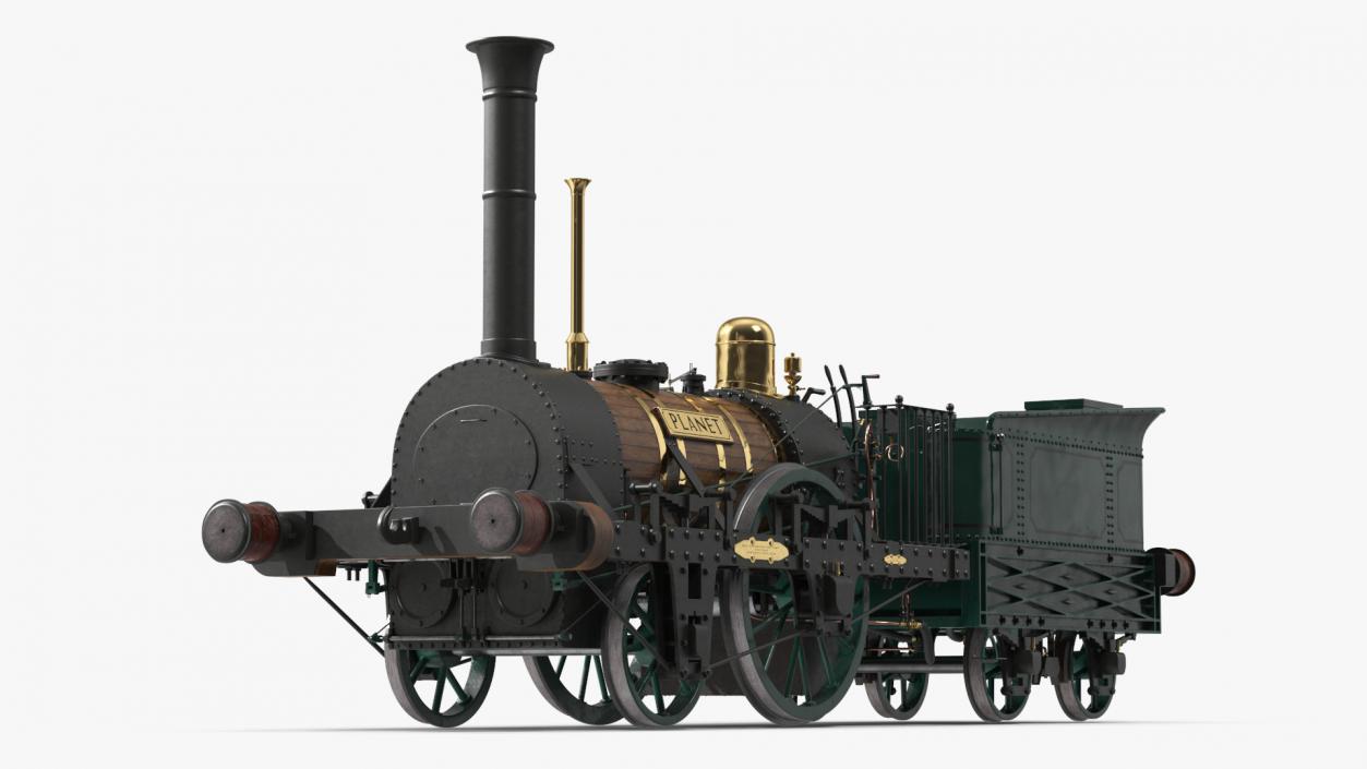 Locomotive Old Planet by Robert Stephenson 1830 Rigged 3D model