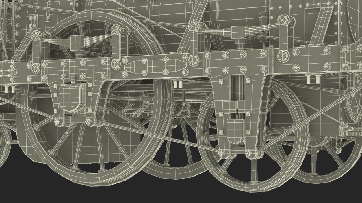 Locomotive Old Planet by Robert Stephenson 1830 Rigged 3D model