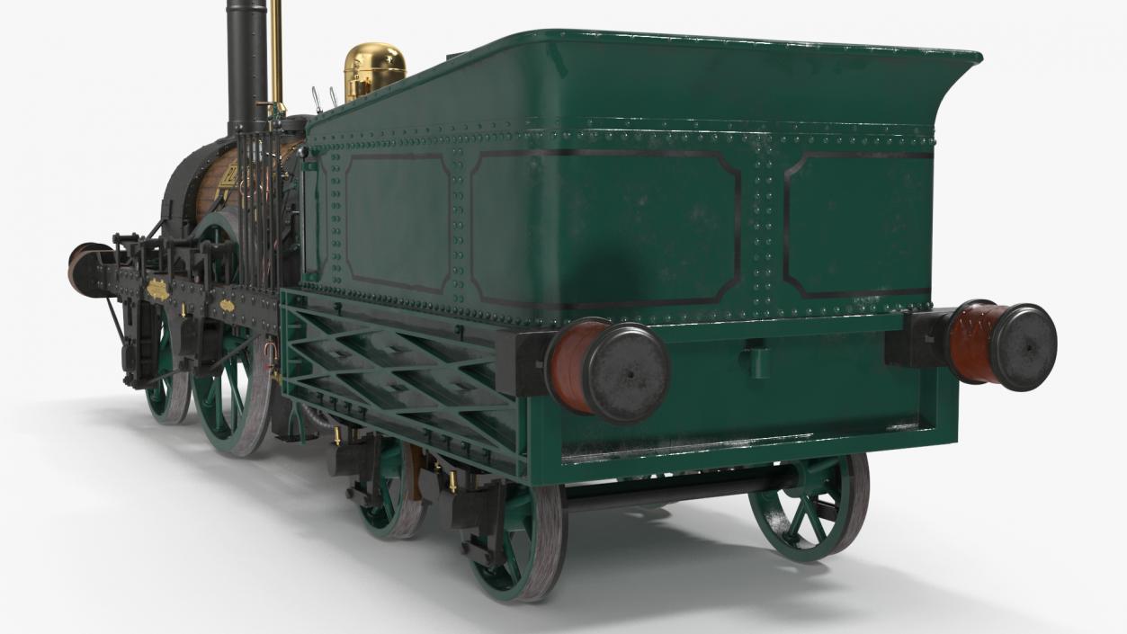 Locomotive Old Planet by Robert Stephenson 1830 Rigged 3D model