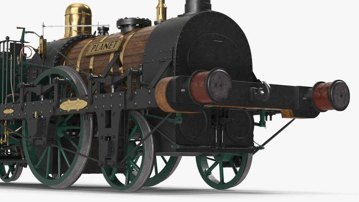 Locomotive Old Planet by Robert Stephenson 1830 Rigged 3D model