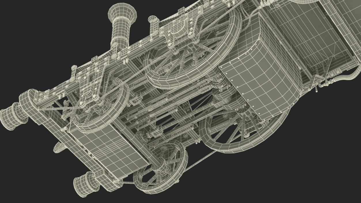 Locomotive Old Planet by Robert Stephenson 1830 Rigged 3D model