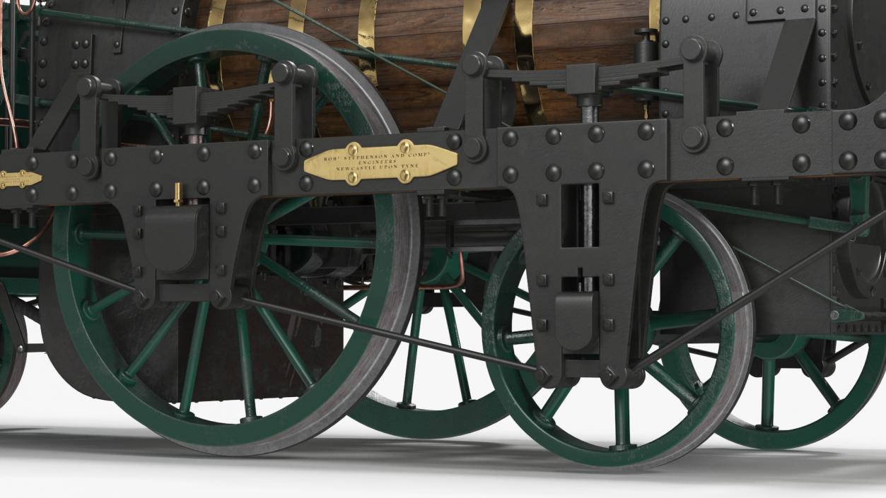 Locomotive Old Planet by Robert Stephenson 1830 Rigged 3D model