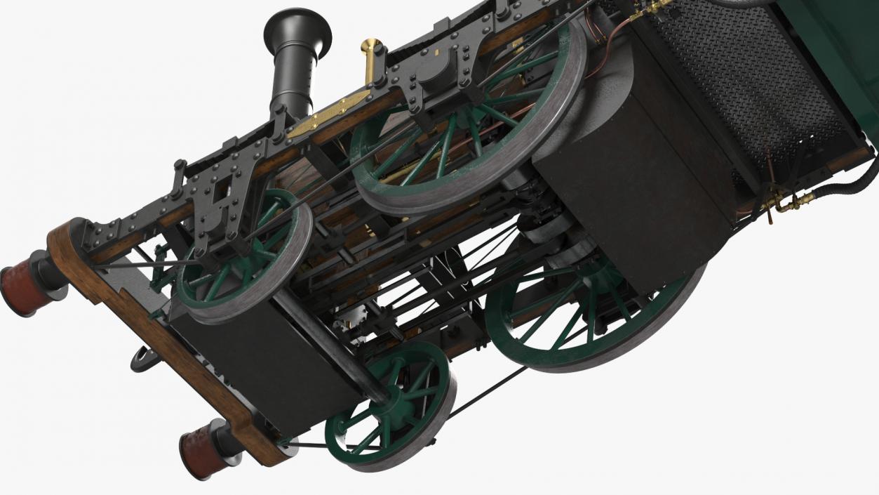 Locomotive Old Planet by Robert Stephenson 1830 Rigged 3D model