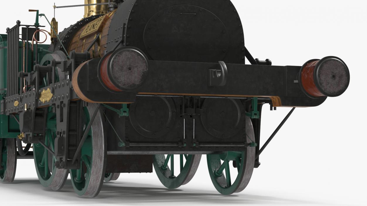 Locomotive Old Planet by Robert Stephenson 1830 Rigged 3D model