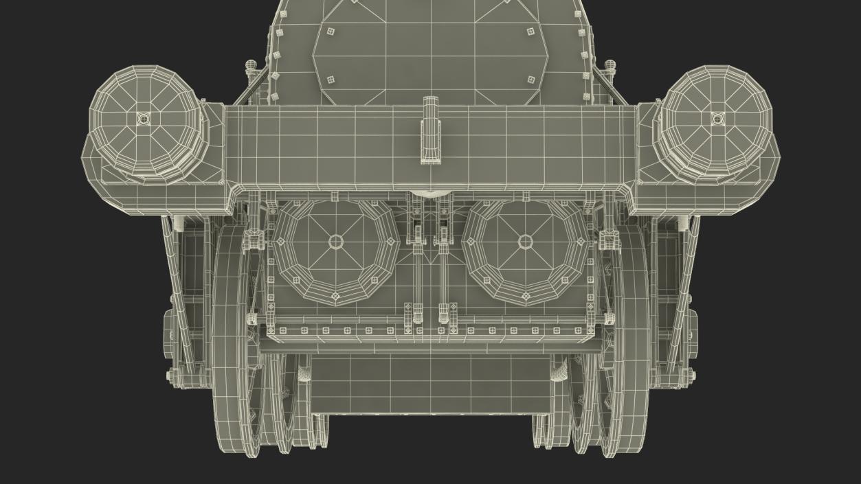 Locomotive Old Planet by Robert Stephenson 1830 Rigged 3D model