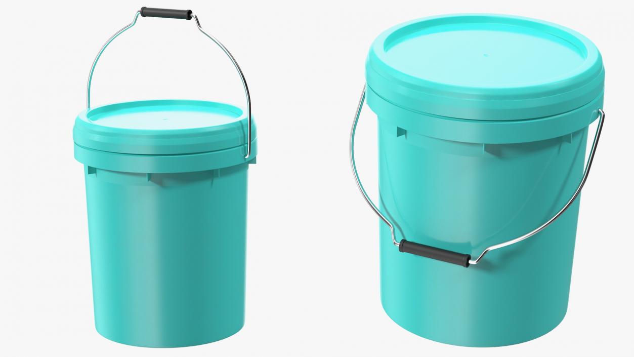 Food Grade 10L Plastic Bucket 3D model