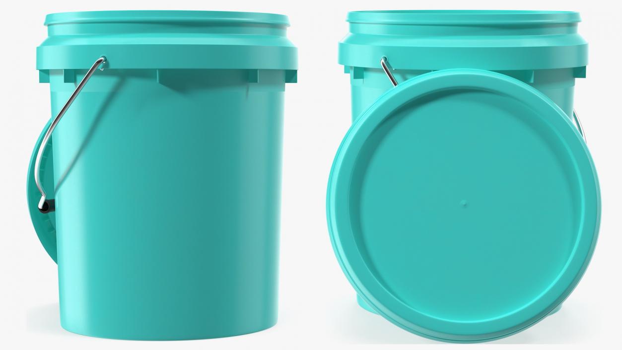 Food Grade 10L Plastic Bucket 3D model