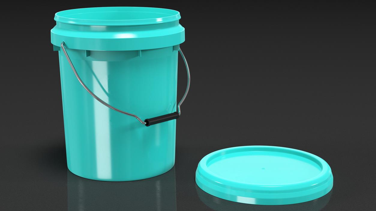 Food Grade 10L Plastic Bucket 3D model