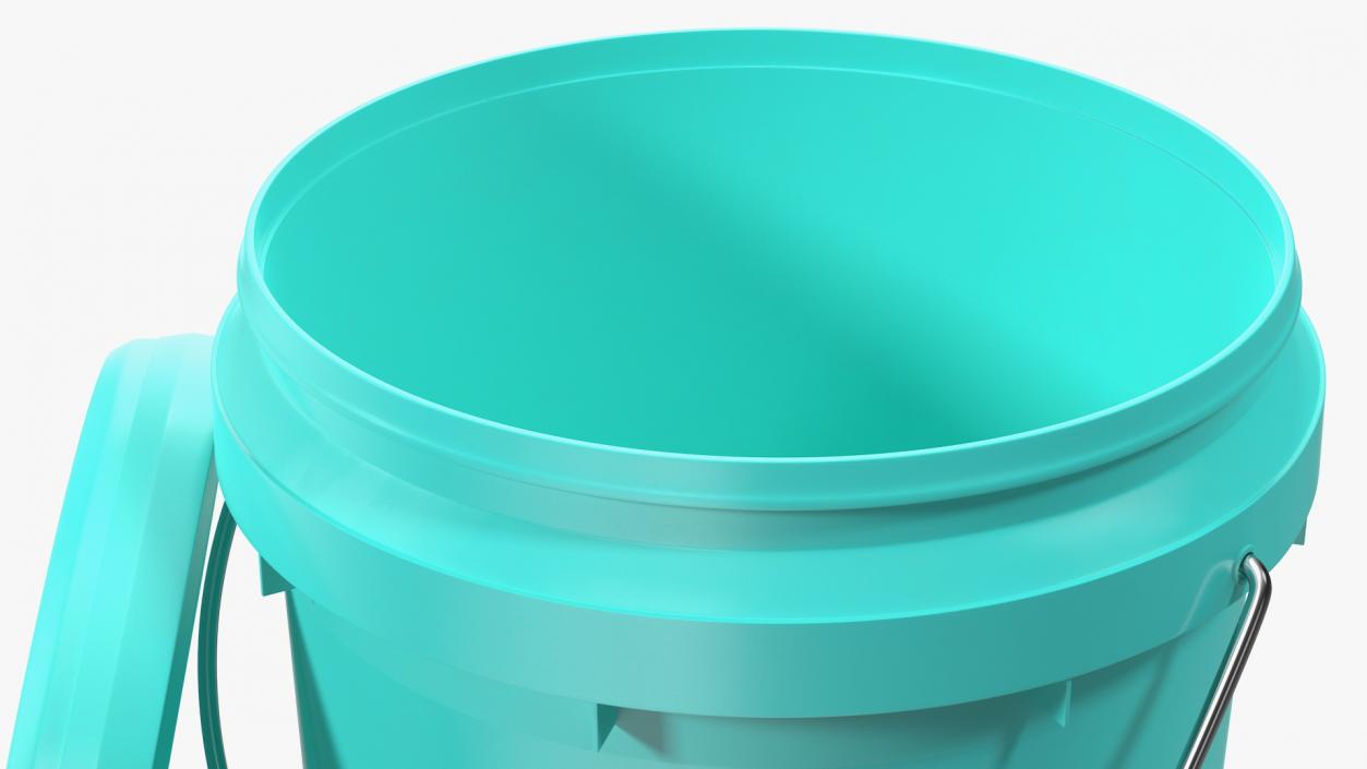 Food Grade 10L Plastic Bucket 3D model