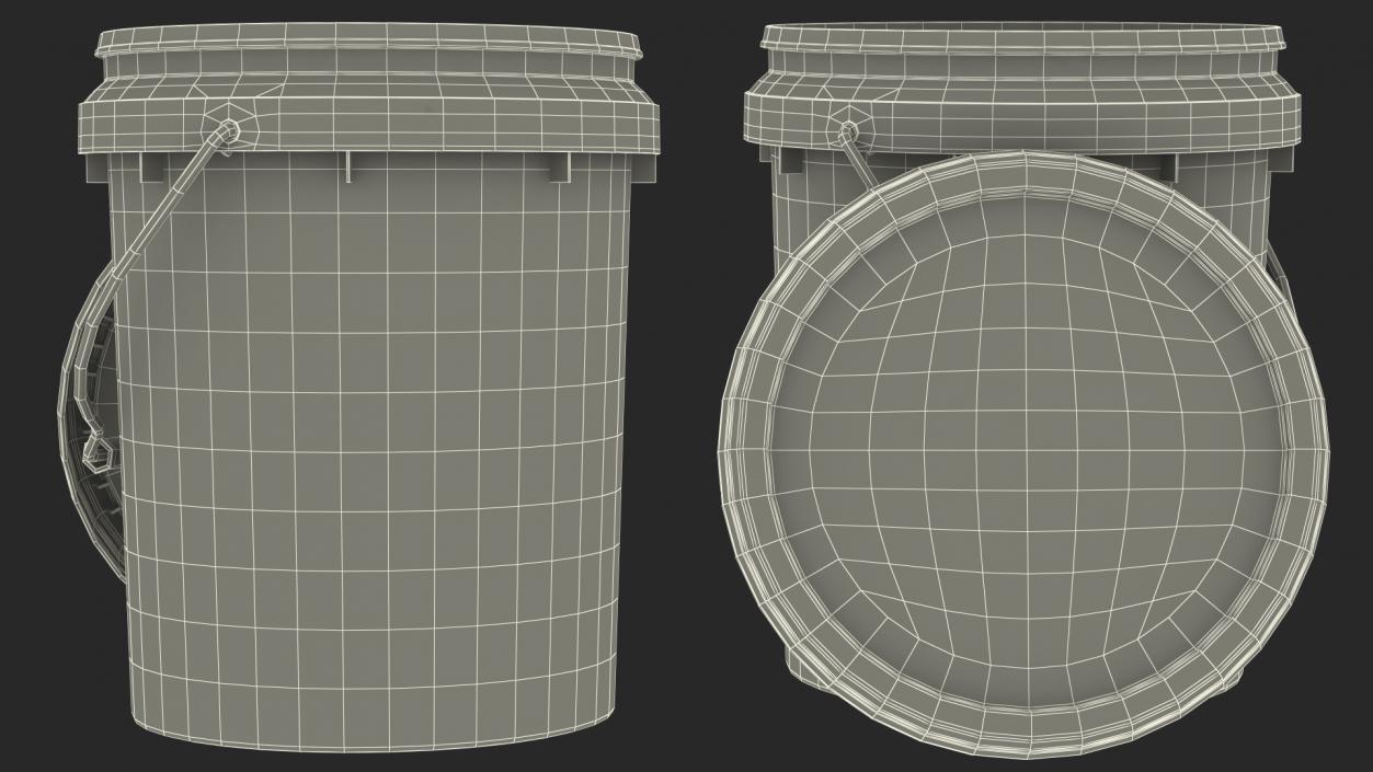 Food Grade 10L Plastic Bucket 3D model