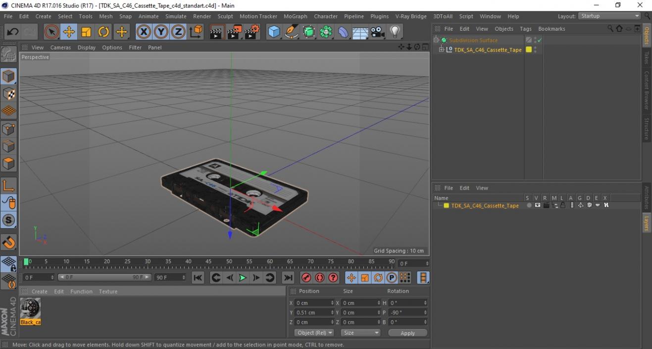 TDK SA C46 Cassette Tape 3D model