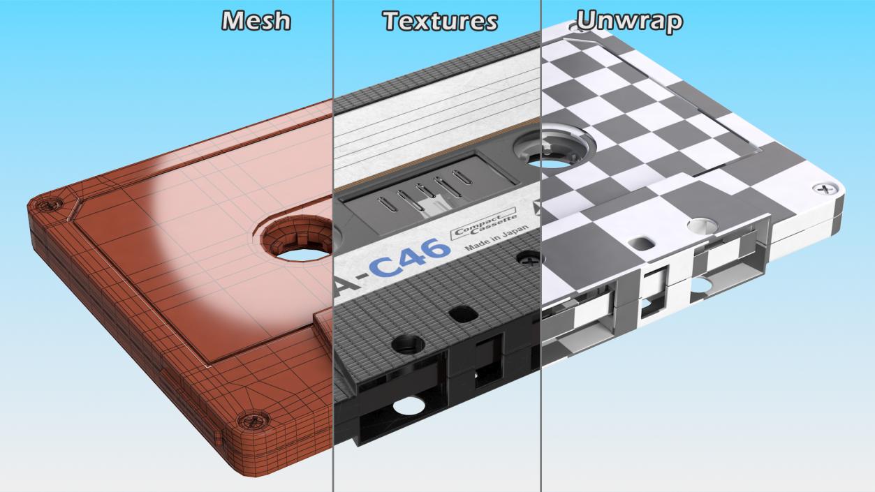 TDK SA C46 Cassette Tape 3D model