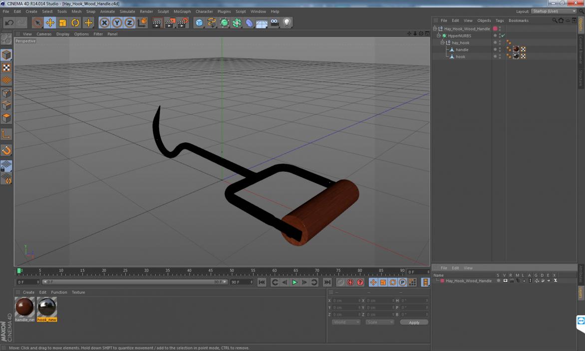 3D model Hay Hook Wood Handle