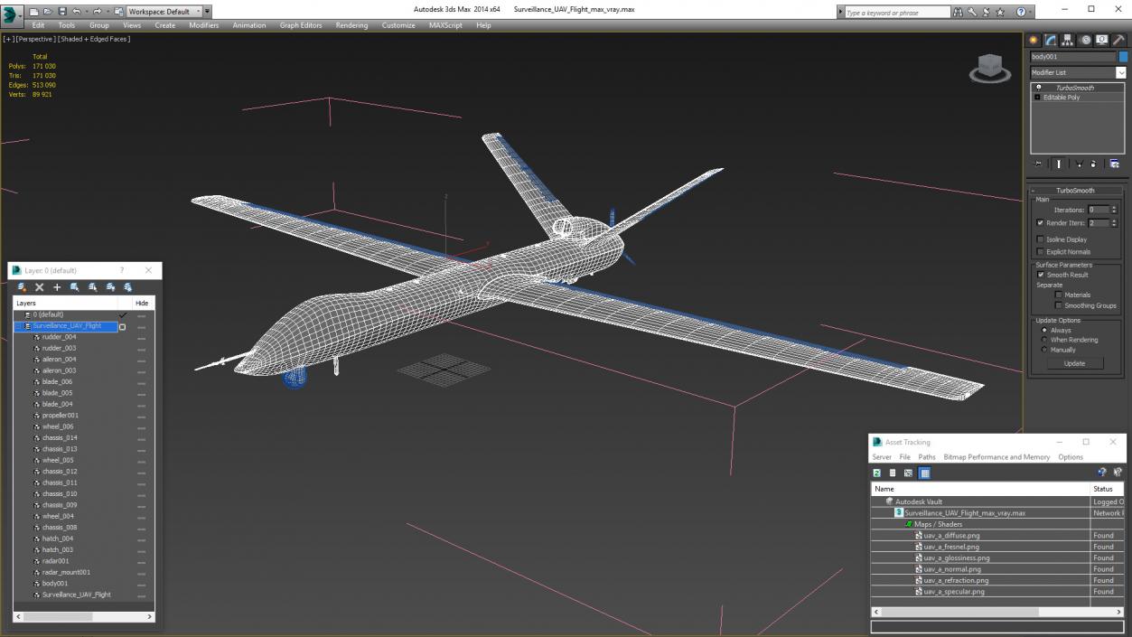 3D Surveillance UAV Flight model