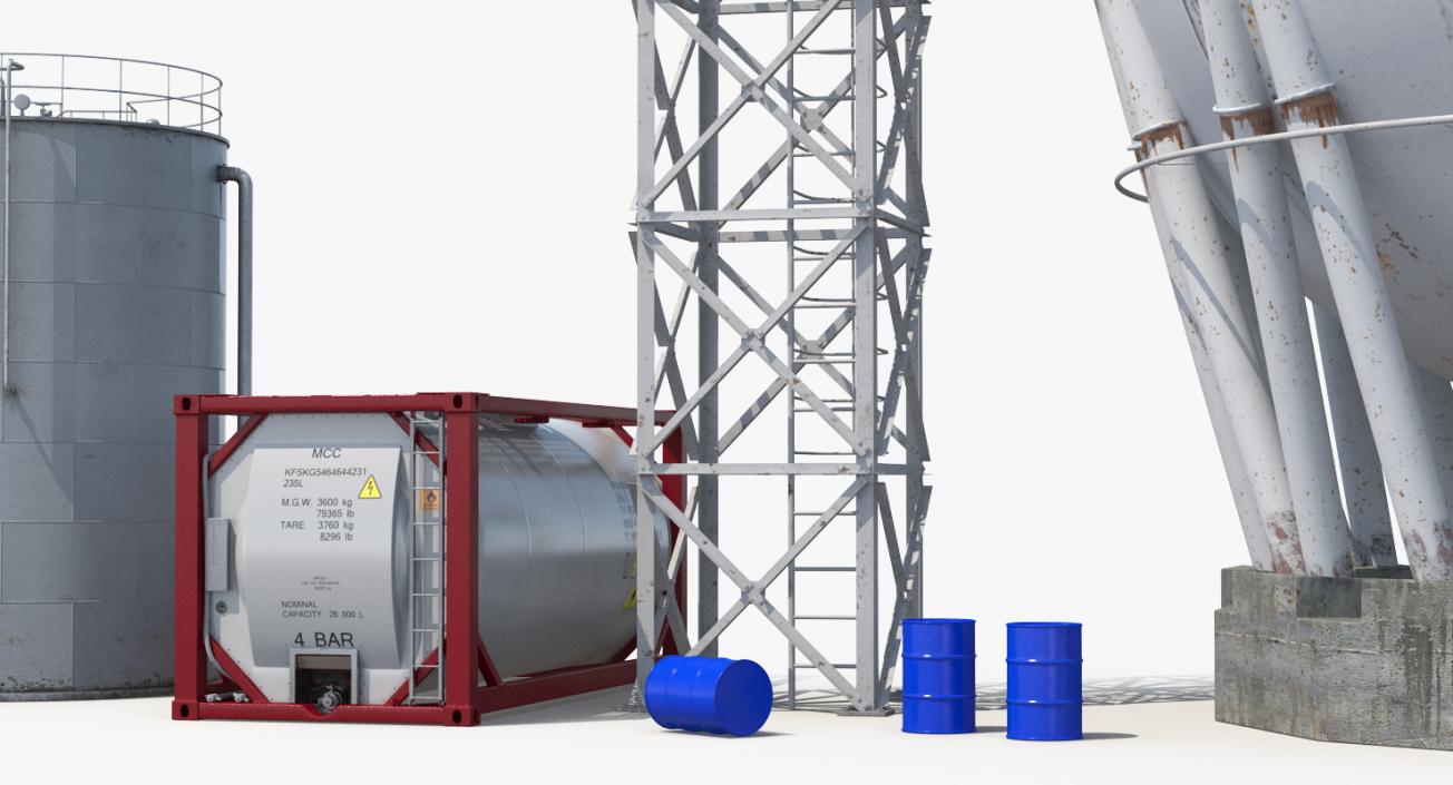 3D Oil Storage Tanks Collection model