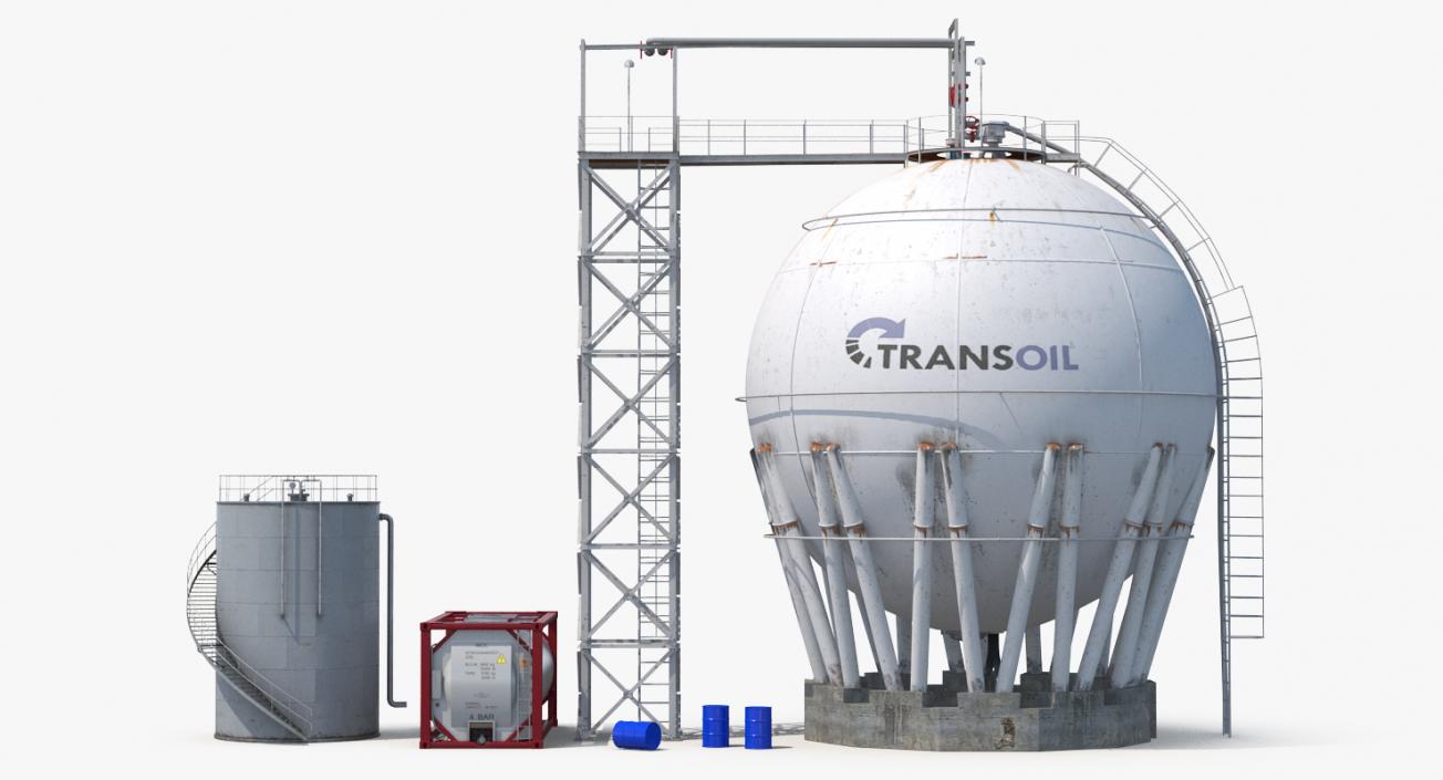 3D Oil Storage Tanks Collection model