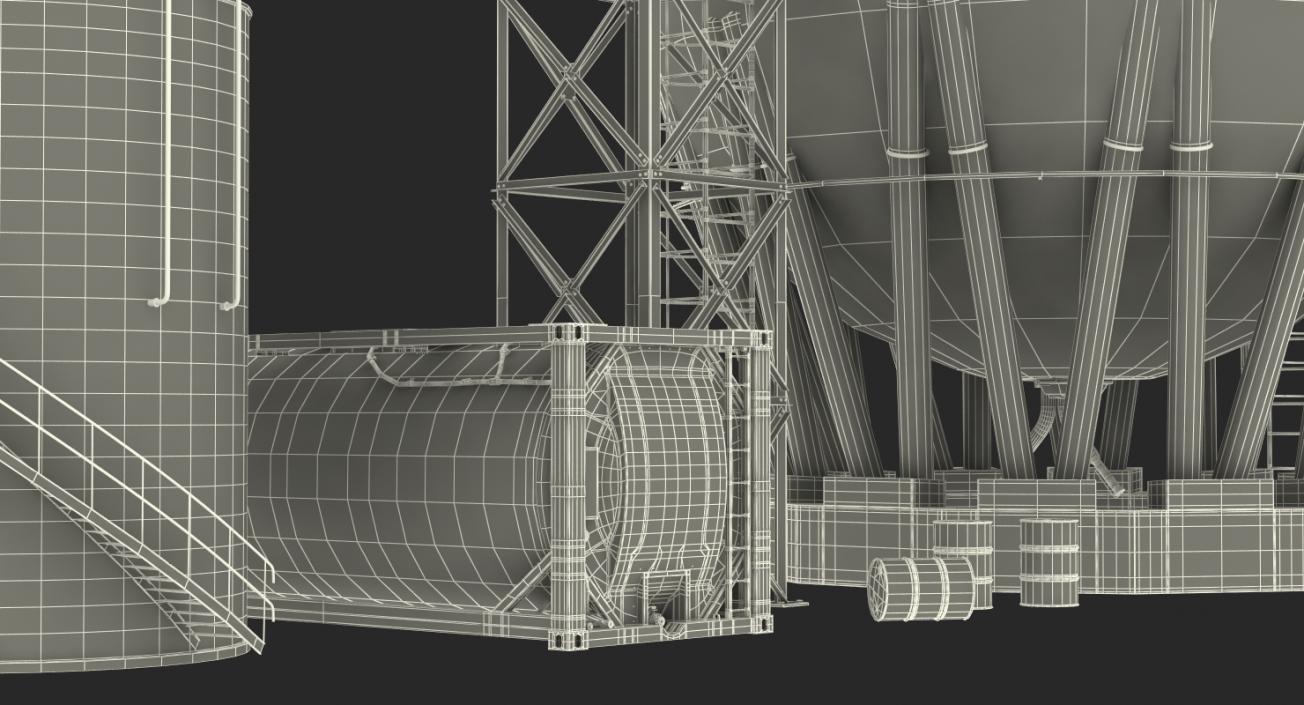 3D Oil Storage Tanks Collection model