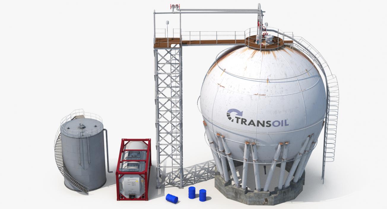 3D Oil Storage Tanks Collection model