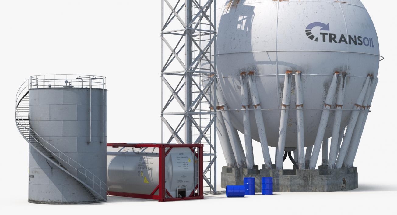 3D Oil Storage Tanks Collection model