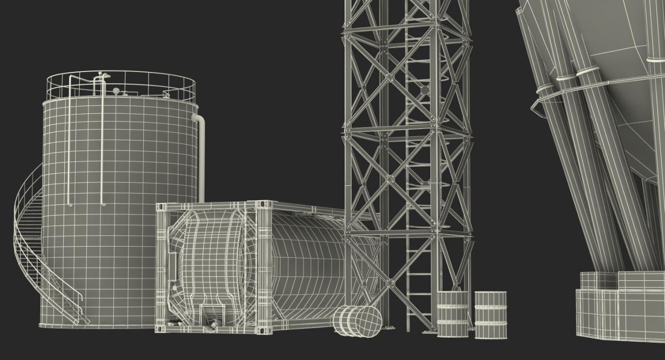 3D Oil Storage Tanks Collection model