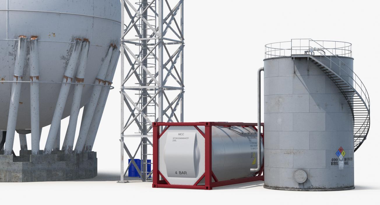 3D Oil Storage Tanks Collection model