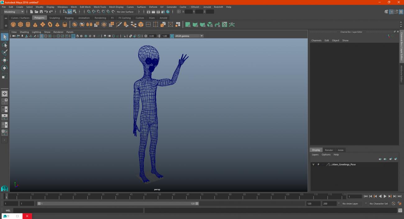 3D model Alien Greetings Pose